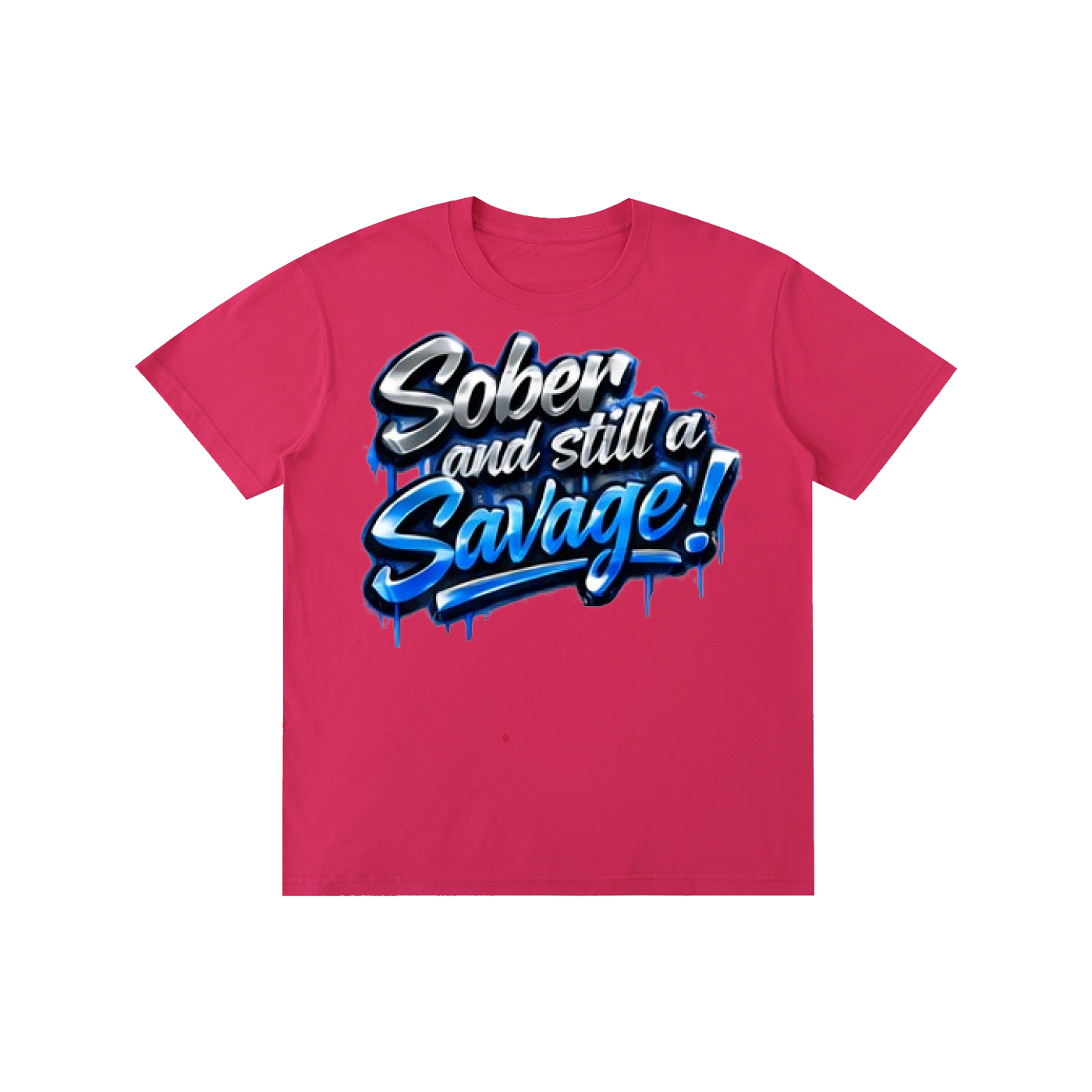 "Sober & Still a Savage" Graffiti T-Shirt – Urban Recovery Streetwear | 100% Pure Cotton