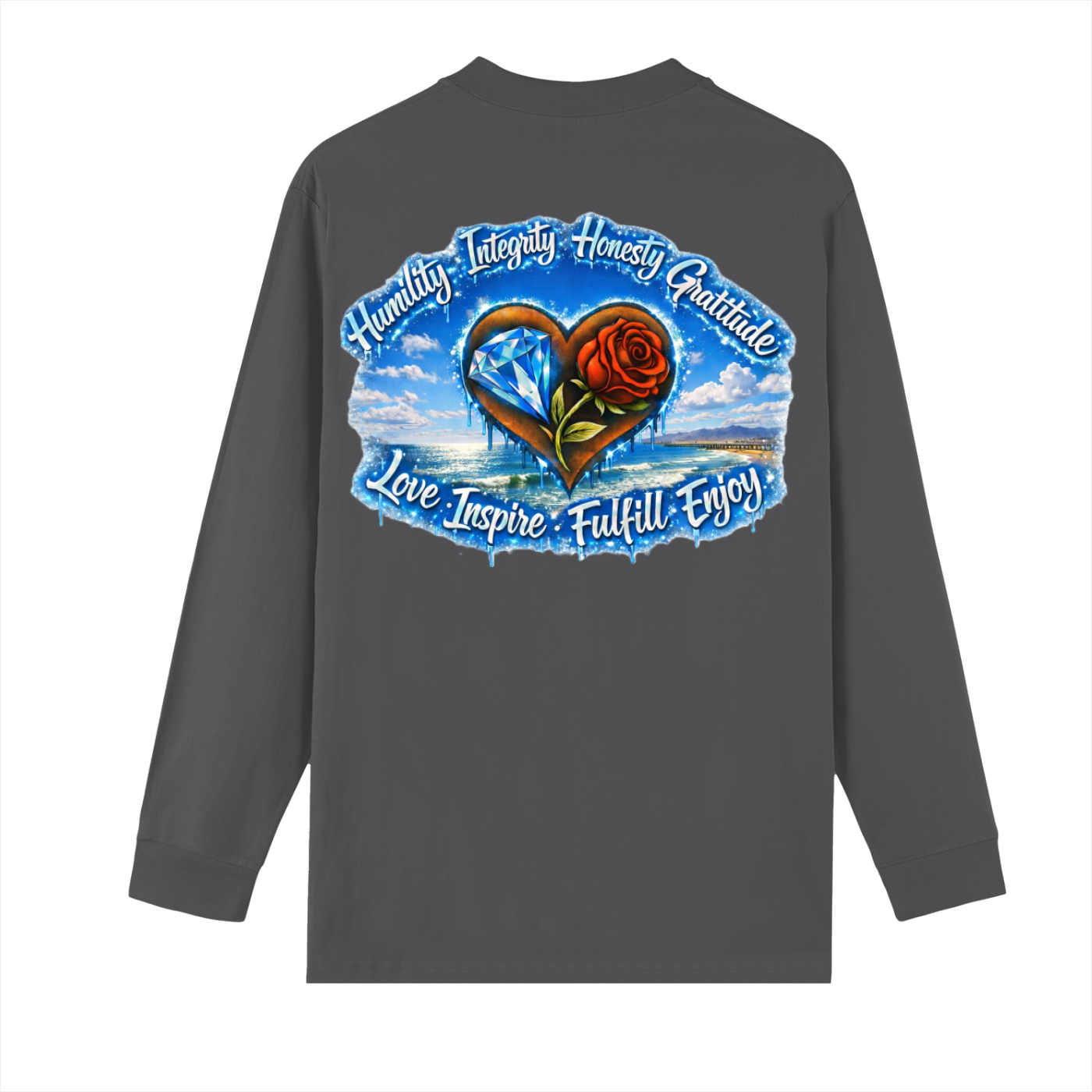 High Life Principles Long Sleeve | Blue Drip Sobriety Streetwear