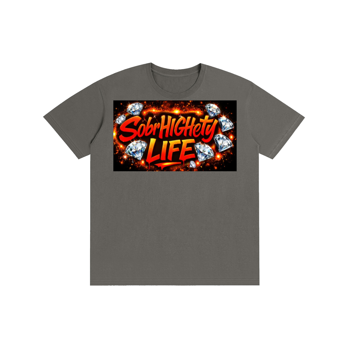 Diamonds SobrHIGHetyLIFE "Colorful Smoke" Recovery T-Shirt | Premium Cotton