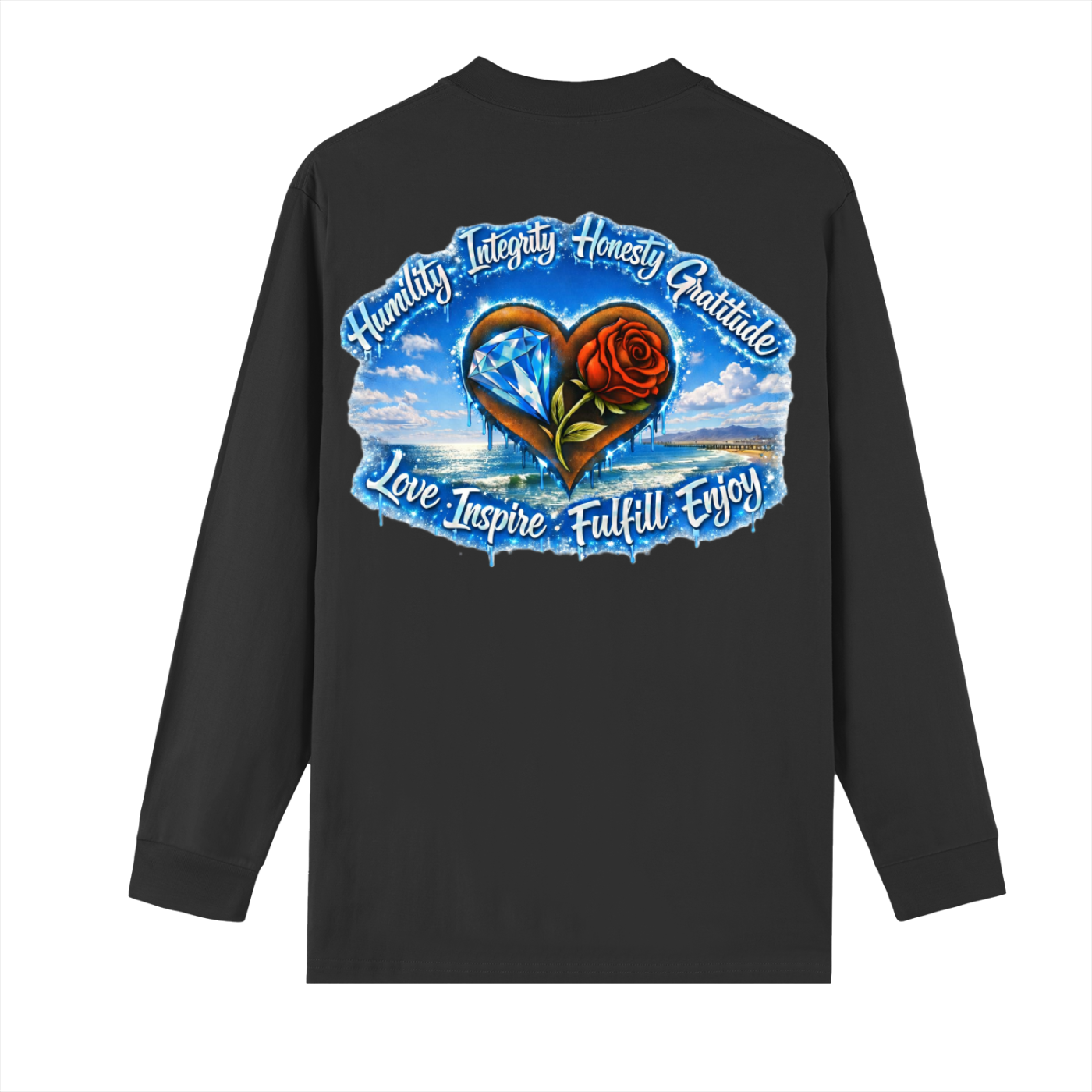 High Life Principles Long Sleeve | Blue Drip Sobriety Streetwear