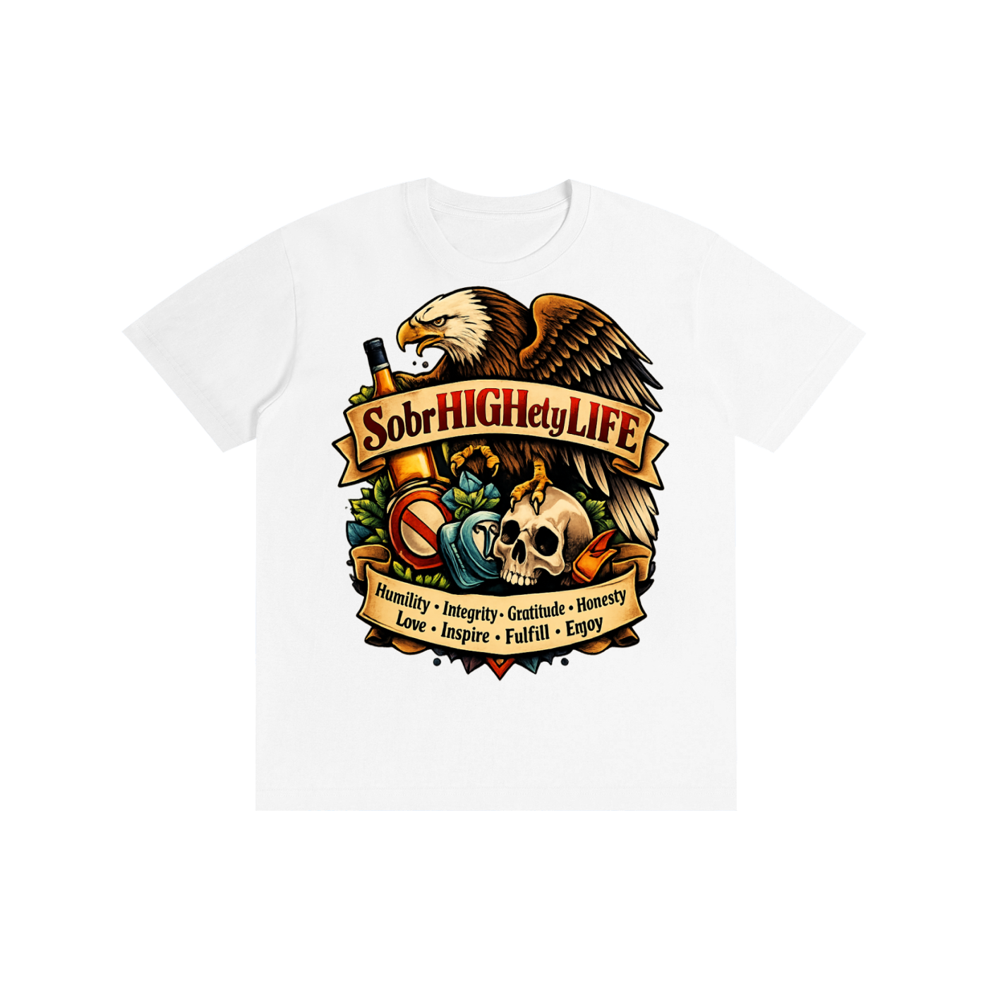 Men's T-shirt ,Women's T-shirts ,Recovery T-shirt ,Sobriety ,Addiction recovery ,High Life