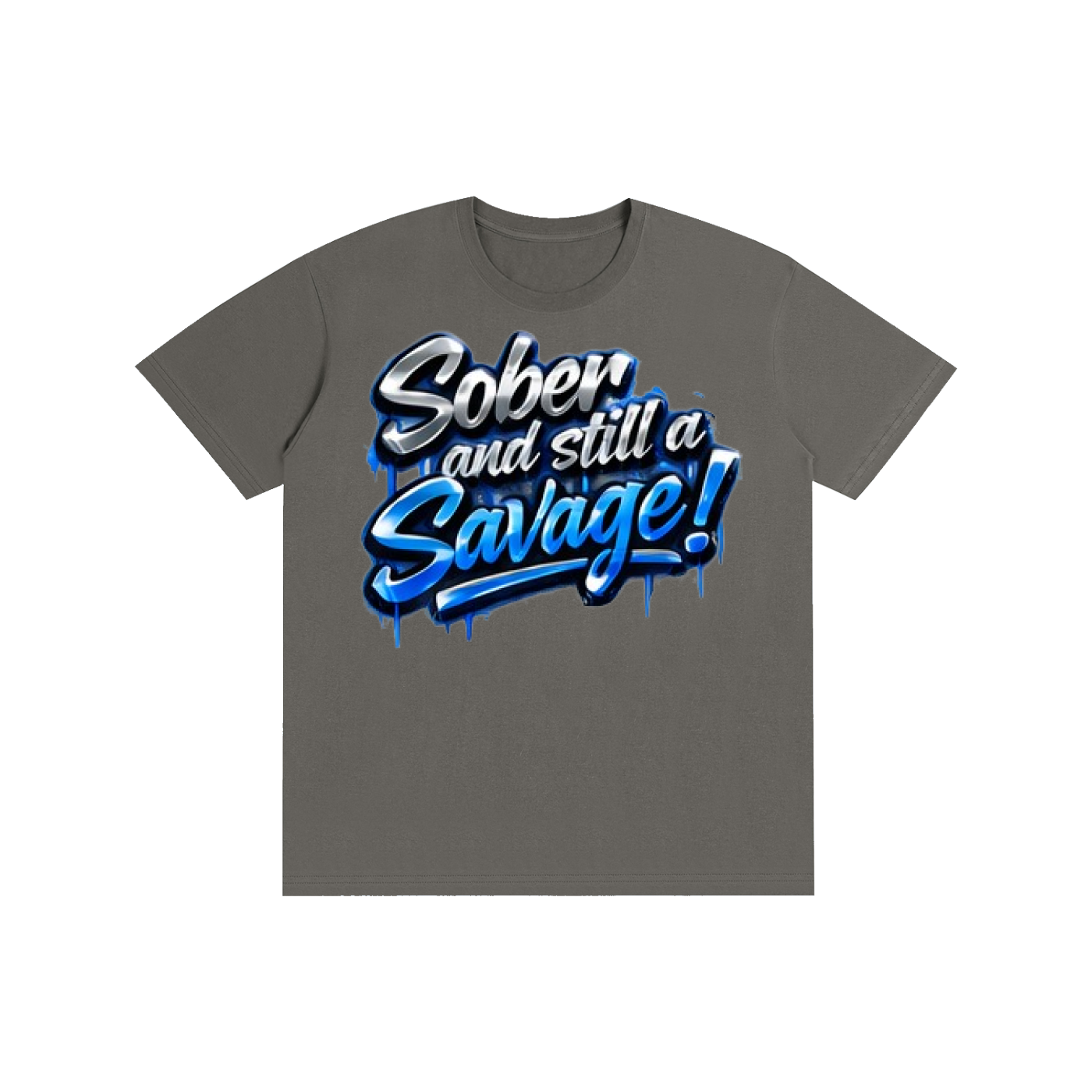 "Sober & Still a Savage" Graffiti T-Shirt – Urban Recovery Streetwear | 100% Pure Cotton