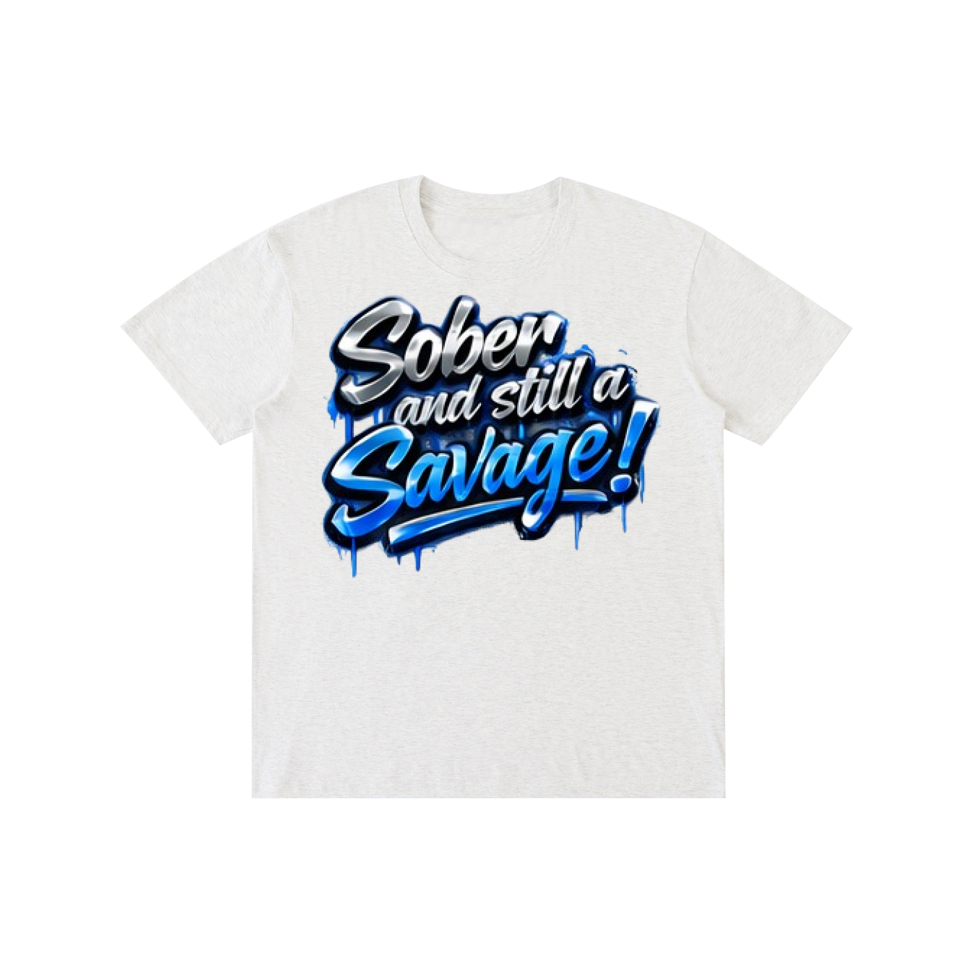 "Sober & Still a Savage" Graffiti T-Shirt – Urban Recovery Streetwear | 100% Pure Cotton