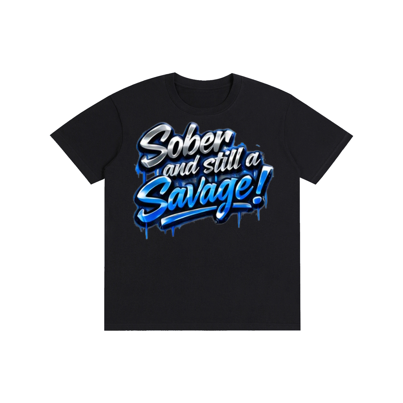 "Sober & Still a Savage" Graffiti T-Shirt – Urban Recovery Streetwear | 100% Pure Cotton