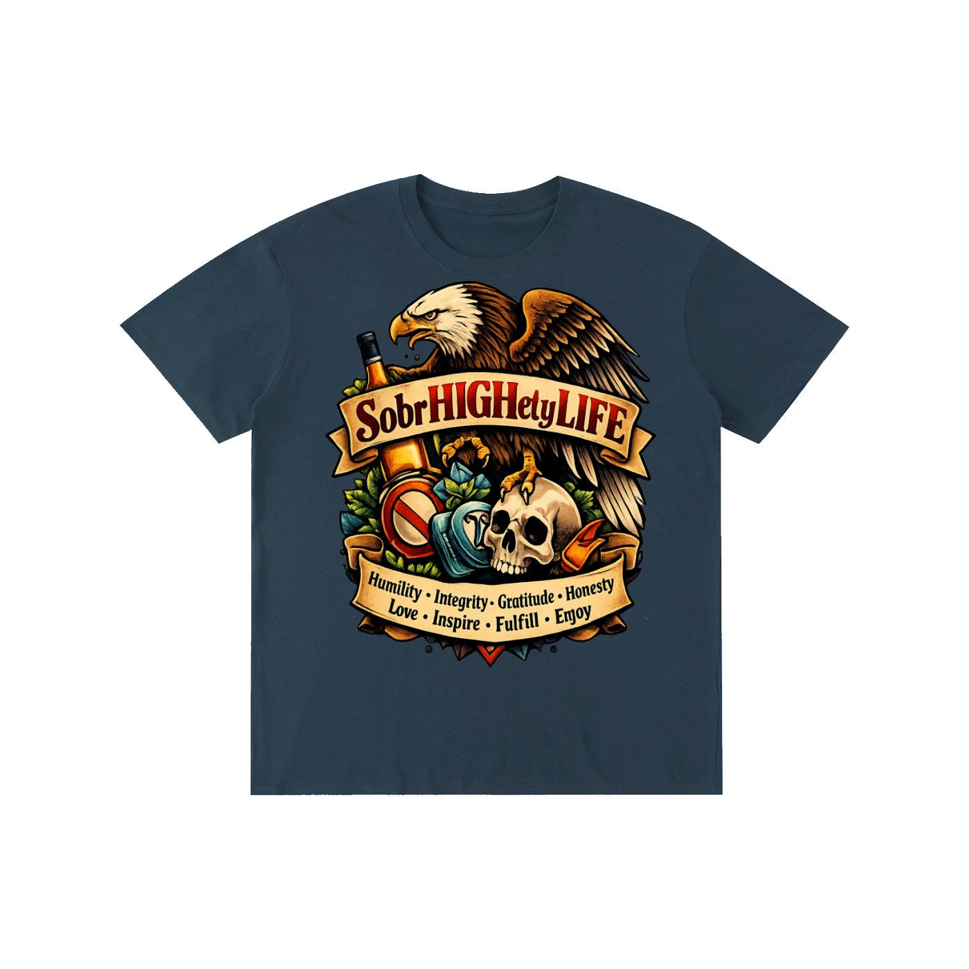 Men's T-shirt ,Women's T-shirts ,Recovery T-shirt ,Sobriety ,Addiction recovery ,High Life