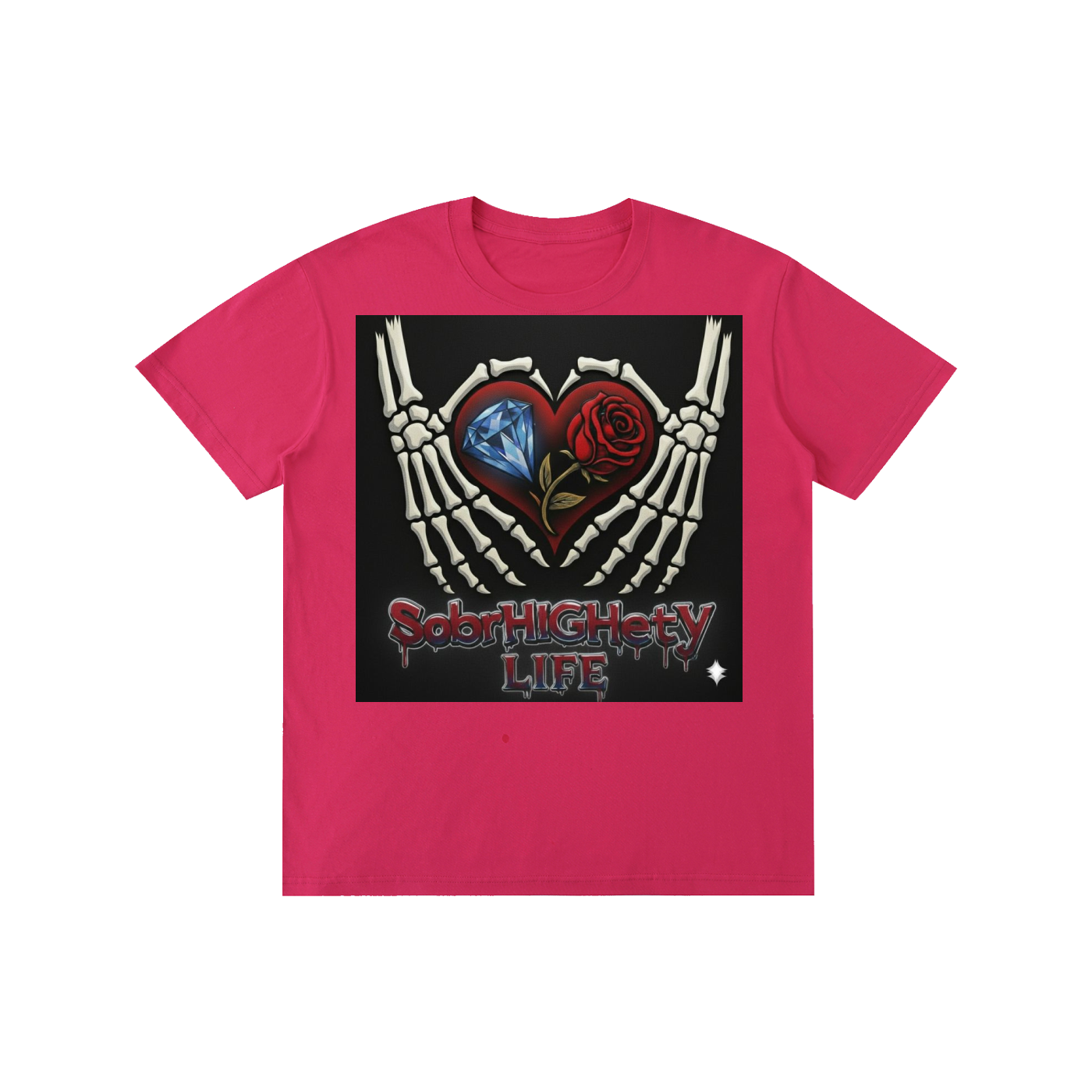 "The Original" SobrHIGHetyLIFE Tee - Skeleton Heart & Recovery Values | 100% Pure Cotton