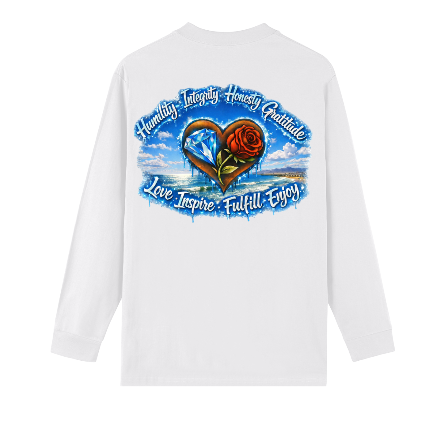 High Life Principles Long Sleeve | Blue Drip Sobriety Streetwear